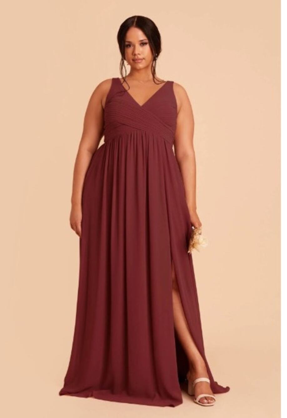 Birdy Grey Laurie Chiffon Dress in Rosewood, Size XXL Wedding Bridesmaid
